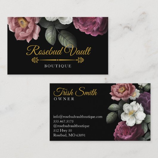 Bloomende Rozen Visitekaartje (Voorkant / Achterkant)