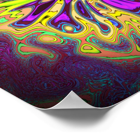 Bloomende ster-bloem v1 patronen pareidolia poster (Hoek)