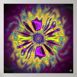 Bloomende ster-bloem v1 patronen pareidolia poster