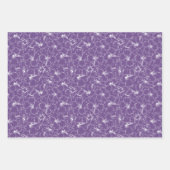 Bloomende witte hibiscus bloemen op Paars Inpakpapier Vel (Voorkant)