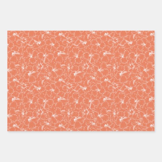 Bloomende witte Hibiscus-bloemen op strand Inpakpapier Vel (Voorkant 2)