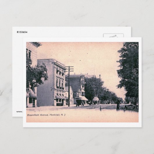 Bloomfield Ave., Montclair NJ 1906  Briefkaart (Voorkant / Achterkant)