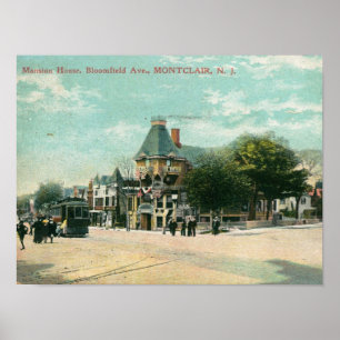 Bloomfield Ave., Montclair NJ 1908 Antiek Poster