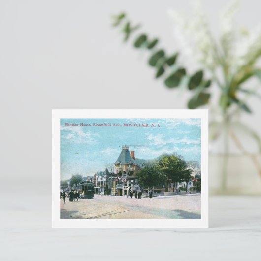 Bloomfield Ave., Montclair NJ 1908  Briefkaart (Staand voorkant)