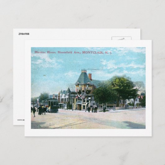 Bloomfield Ave., Montclair NJ 1908 Briefkaart (Voorkant / Achterkant)