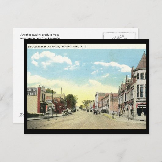 Bloomfield Ave., Montclair NJ  Briefkaart (Voorkant / Achterkant)