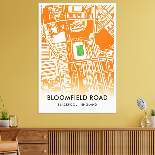Bloomfield Road Stadium in Blackpool, Verenigd Kon Canvas Afdruk (Insitu (Woonkamer))