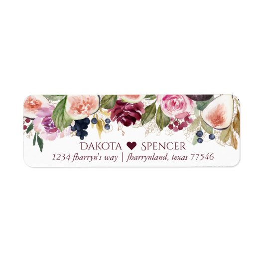 Bloomfiguren | Adres Moody Floral en Heart Etiket (Voorkant)