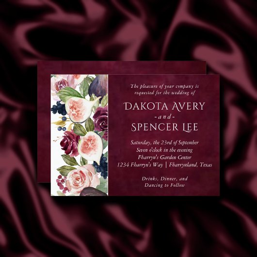 Bloomfiguren | Bold Moody Floral Wedding Kaart