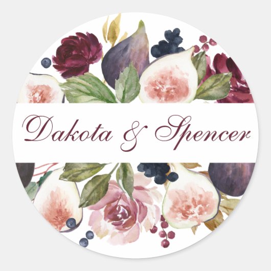 Bloomfiguren | Elegant Moody Floral Envelope Seal Ronde Sticker (Voorkant)