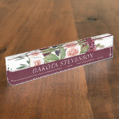 Bloomfiguren | Elegant Waterverf Floral en naam Naambordje (Zijkant)