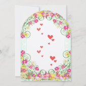 Bloomin' Baby Girl Bloemen en Harten Douche Kaart (Achterkant)