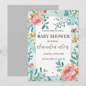 Bloomin' Baby shower: Viering voor Mama's Naam Kaart (Voorkant / Achterkant)