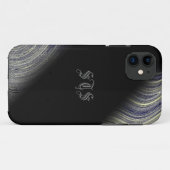 Bloomin Blauwe Fractale Glimmer Monogram iPhone Case-Mate iPhone Case (Achterkant (horizontaal))