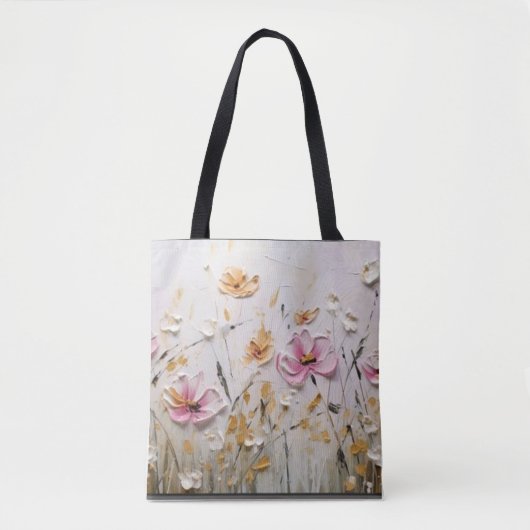 : Bloomin' Bold: Abstract Roze Bloem Aangepast Tas (Voorkant)