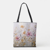 : Bloomin' Bold: Abstract Roze Bloem Aangepast Tas (Achterkant)