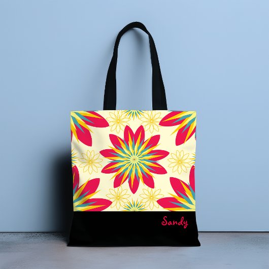 Bloomin 'Goede start Floral Modern gepersonaliseer Tote Bag