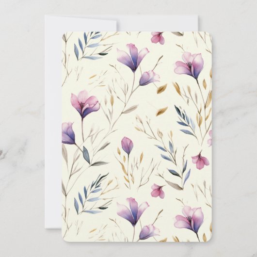 Bloomin in een wilde bloem foto 1e verjaardag kaart (Achterkant)