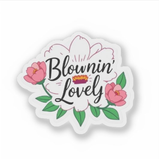 Bloomin Lovely British Slang Flower Sticker (Voorkant)