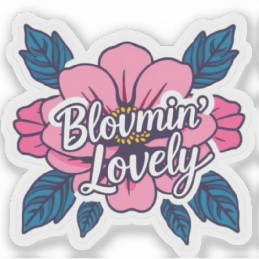 Bloomin Lovely Floral Botanical Aesthetic Sticker (Voorkant)