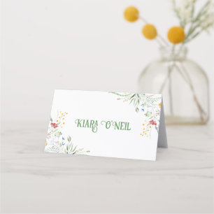 Bloomin' Whimsy" Wildflower Huwelijksreceptie Plaatskaartje