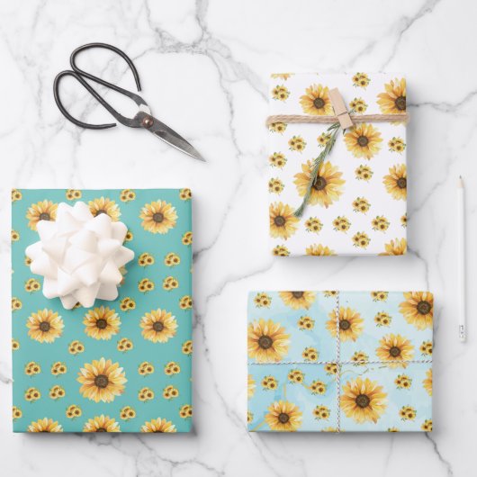 Bloomind sunflowers in the garden inpakpapier vel (Voorkant)