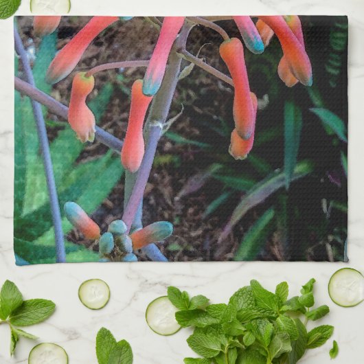 Blooming Aloe Plant Kitchen Towels Theedoek (Gevouwen)