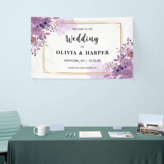 Blooming Amethyst  Golden Lijst Backdrop Ba Spandoek (Beurs)