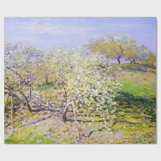 Blooming Apple Trees, Claude Monet Cadeaupapier (Vlak)
