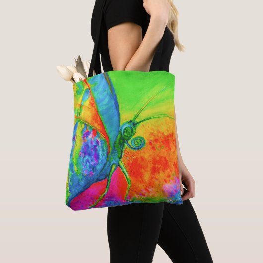 Blooming Art - Butterfly SHOPPING with CraftiesPot Tote Bag (Dichtbij)