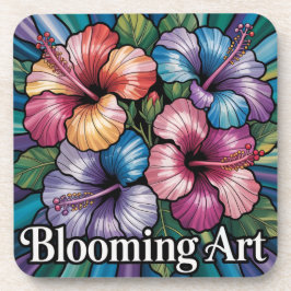 Blooming Art Hibiscus Plastic Onderzetter Set