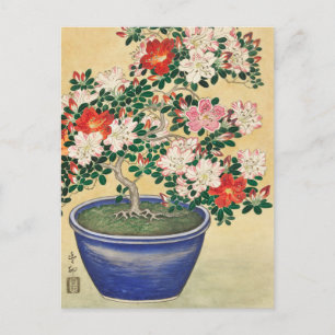 Blooming Azalea in Blue Pot door Ohara Koson Briefkaart
