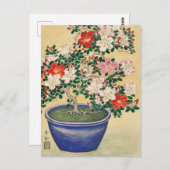 Blooming Azalea in Blue Pot door Ohara Koson Briefkaart (Voorkant / Achterkant)
