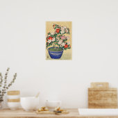Blooming Azalea in Blue Pot door Ohara Koson Poster (Keuken)