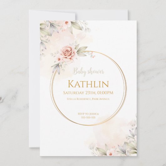 Blooming Baby shower Kaart (Voorkant)