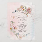 Blooming Baby shower van wilde bloemen Kaart (Voorkant / Achterkant)