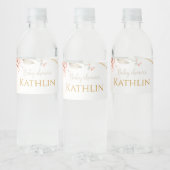 Blooming Baby shower Waterfles Etiket (Flessen)