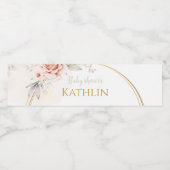 Blooming Baby shower Waterfles Etiket (Enkel label)