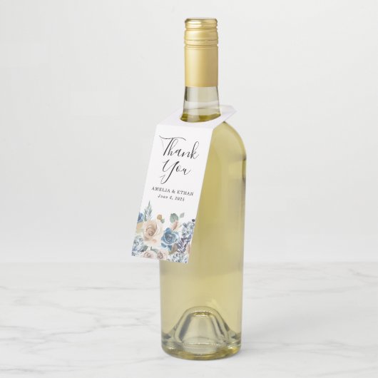 Blooming Beauty | Aangepaste bruiloft Flessenhanger (Schuin)