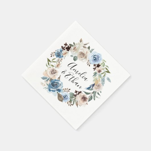 Blooming Beauty | Aangepaste bruiloft Servet (Hoek)