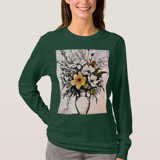 Blooming Beauty Basic T-shirt met lange mouwen (Voorkant)