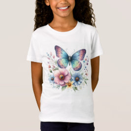 Blooming Beauty: Bloemen & Vlinder T-shirt