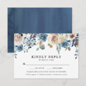 Blooming Beauty Bruiloft RSVP Kaart met Maaltijdke (Voorkant / Achterkant)