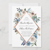 Blooming Beauty Floral Lijst Wedding Kaart (Voorkant)