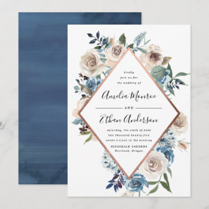 Blooming Beauty Floral Lijst Wedding Kaart