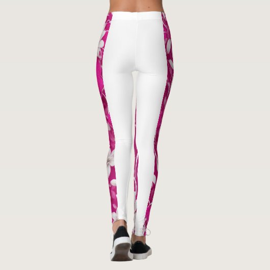 "Blooming Beauty: Fuchsia roze bloemige Leggings" Leggings (Achterkant)