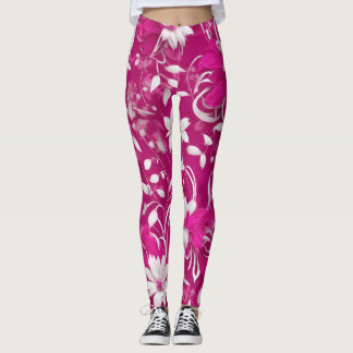 "Blooming Beauty: Fuchsia roze bloemige Leggings" Leggings