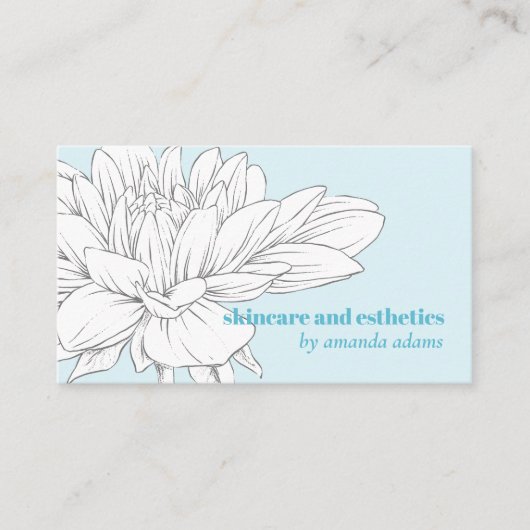 Blooming Beauty | Grijze blauw estheticus Visitekaartje (Voorkant)
