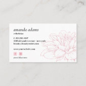 Blooming Beauty | Grijze roze estheticus Visitekaartje (Achterkant)