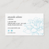 Blooming Beauty | Lichte blauwe huid esthetiste Visitekaartje (Achterkant)